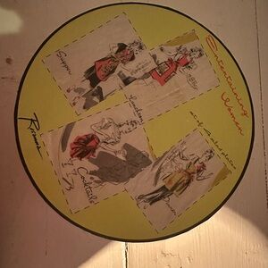 Retro  Women Plate Set Vintage Style Lunch Dinner Cocktail Illustration Plates